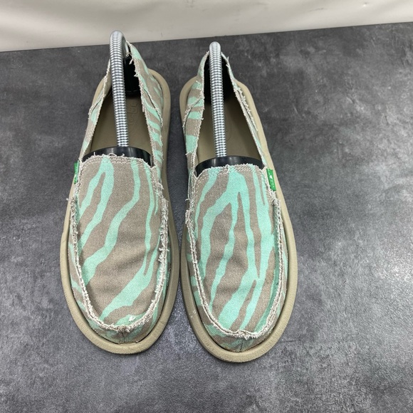 Sanuk Fiona Women’s Shoes Gray Green 8 M Sidewalk Surfer Comfort Loafers - Picture 6 of 15